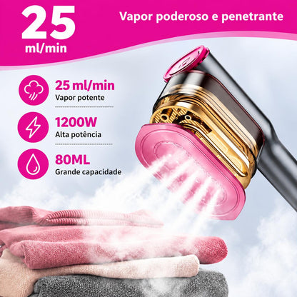 Ferro de Engomar Portátil a Vapor 2 em 1 — Vertical e Horizontal | Ecrã Digital