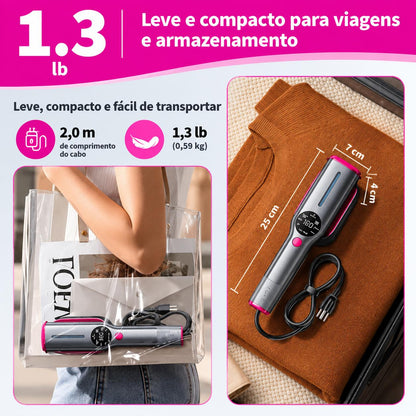 Ferro de Engomar Portátil a Vapor 2 em 1 — Vertical e Horizontal | Ecrã Digital